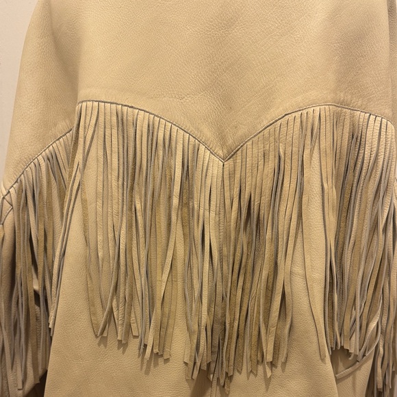 R13 Cream Fringe Leather Jacket - Picture 6 of 8